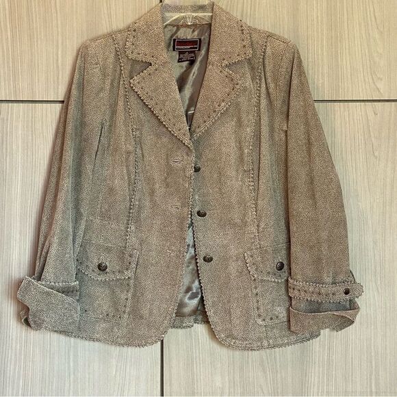 Vera Bradley Jackets & Blazers - Bradley by Bradley Bayou Suede Leather Studded Moto Jacket Small